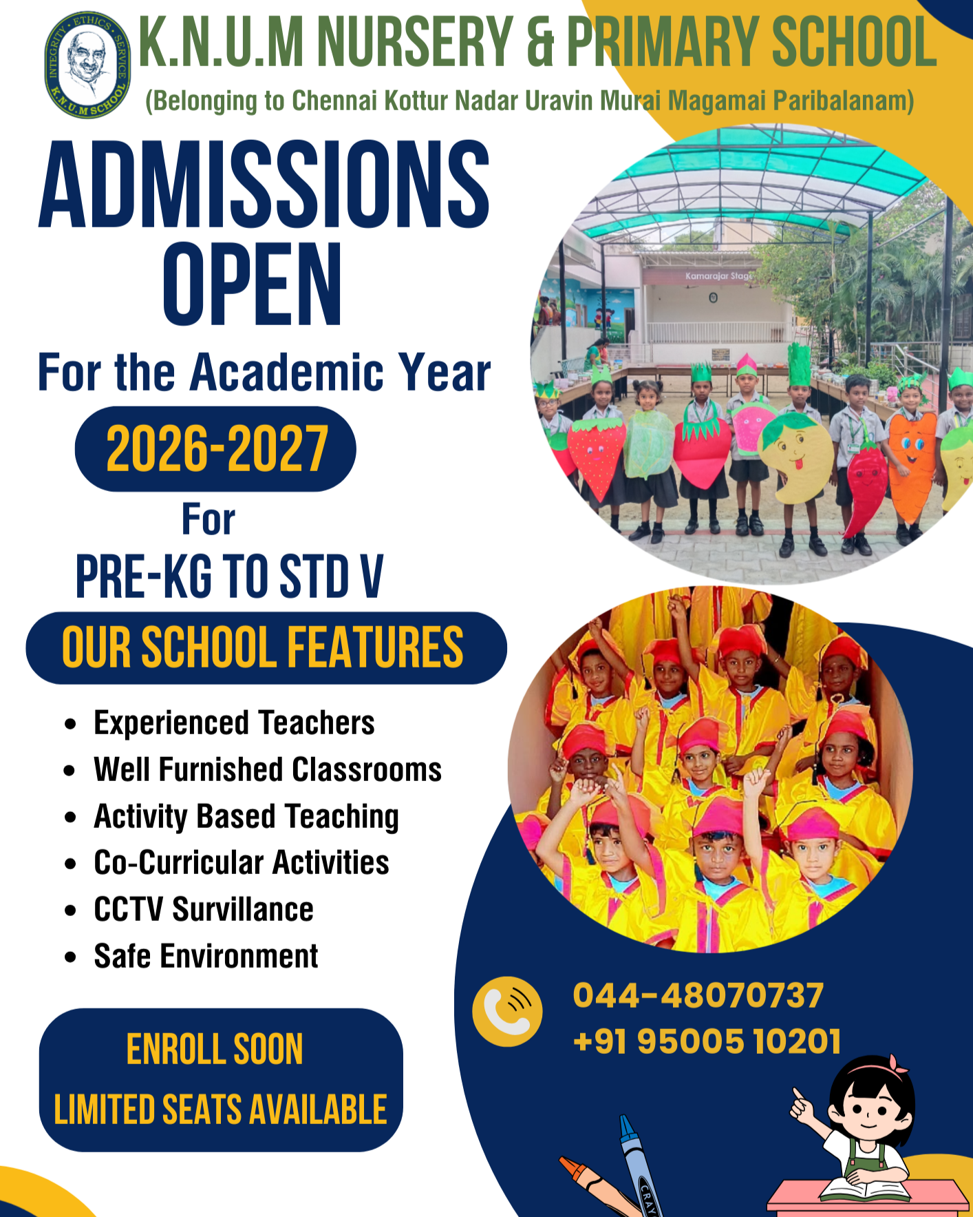 Blue and Orange Playful School Admission A4 Document (4)